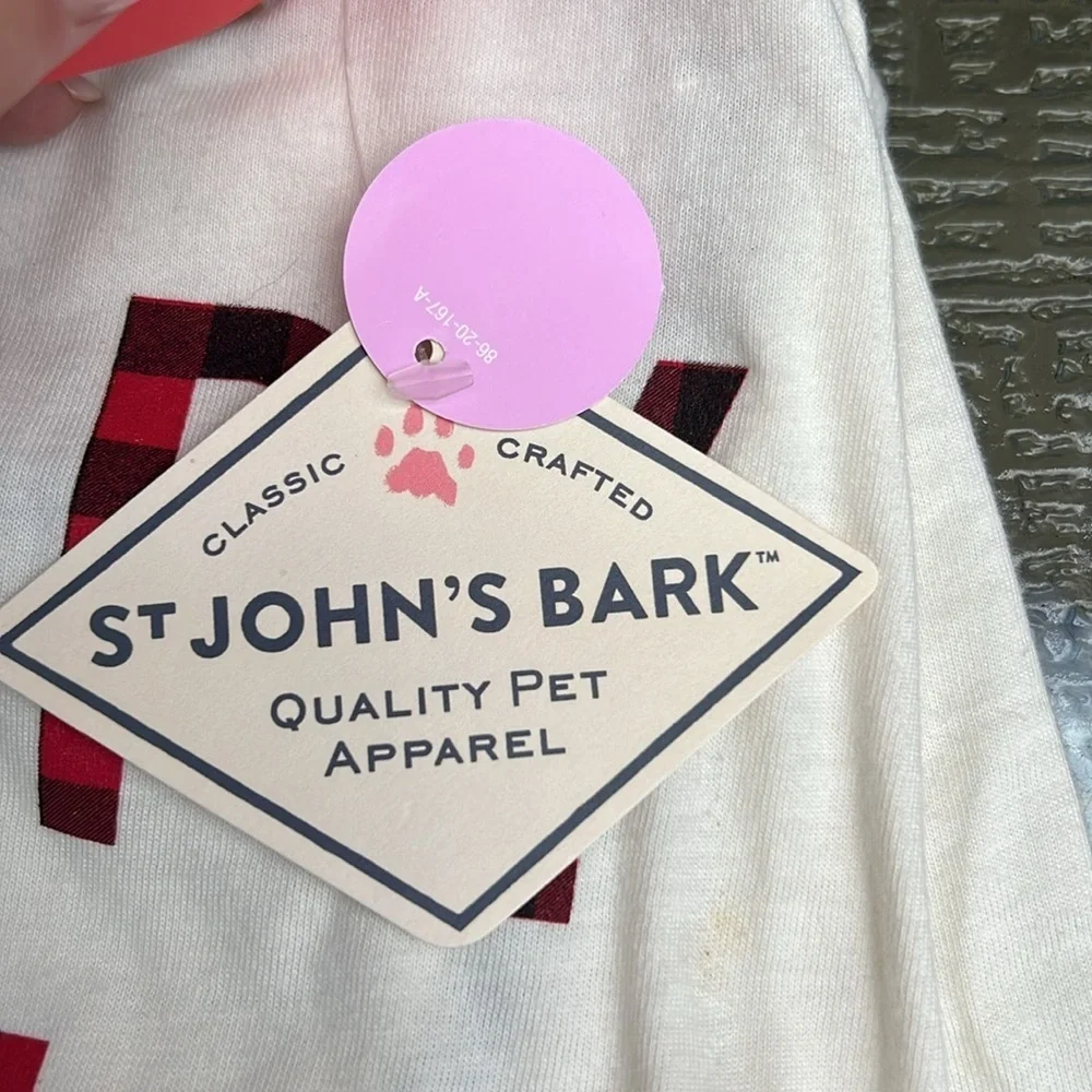 St. John’s Bark “Happy Holla Days” Holiday Pet Shirt – Size Medium – NWT